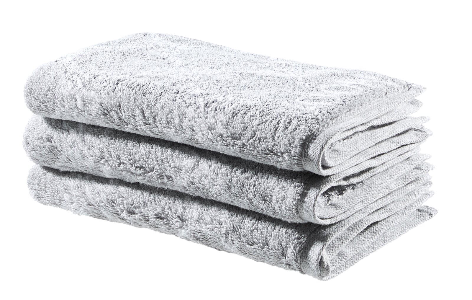 JOOP! Gästetuchset 3-teilig CORNFLOWER Dreiteiliges Gästetuchset in Grau, gestapelt in seitlicher Perspektive