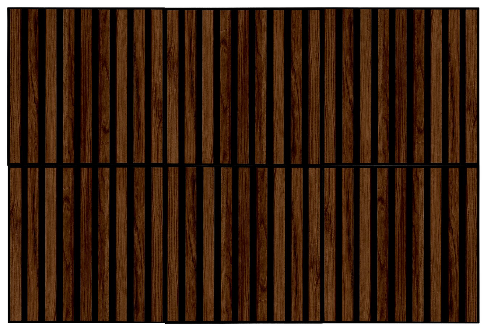Dekopaneel 6er-Set quadratisch mit vertikalen Holzstreifen, Draufsicht