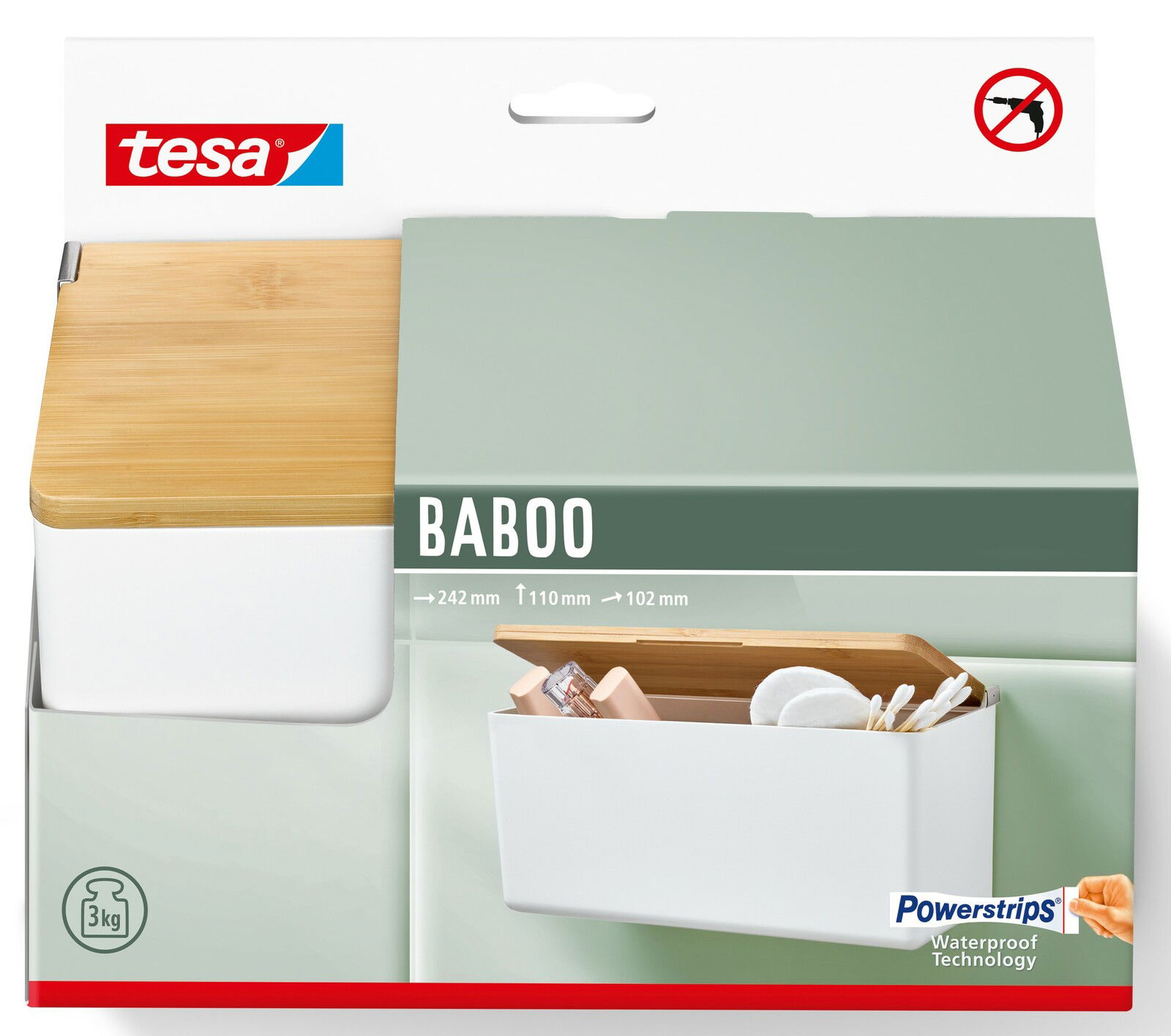 Baboo Aufbewahrungsbox Box M mit Bambusdeckel, Vorderansicht