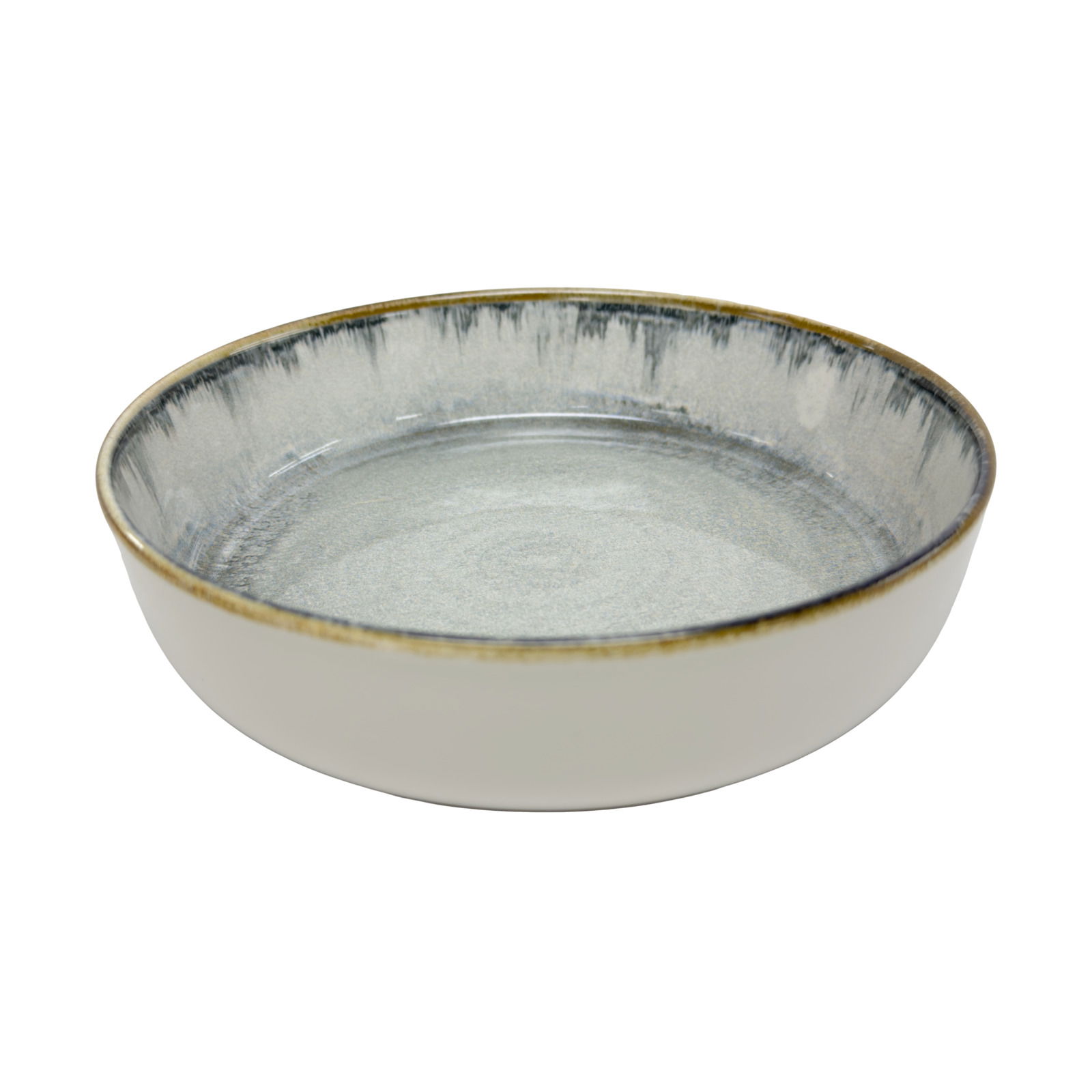 Keramikschale mit grauem Verlaufsmuster, seitliche Perspektive
