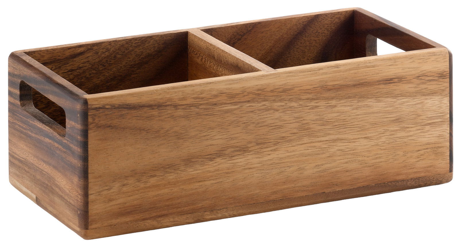 Zassenhaus Menage 2 Fächer Rechteckige Holzmenage mit zwei Fächern, seitliche Perspektive