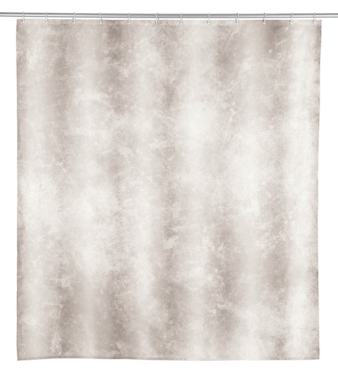 Duschvorhang in beige mit marmoriertem Muster, frontal aufgenommen