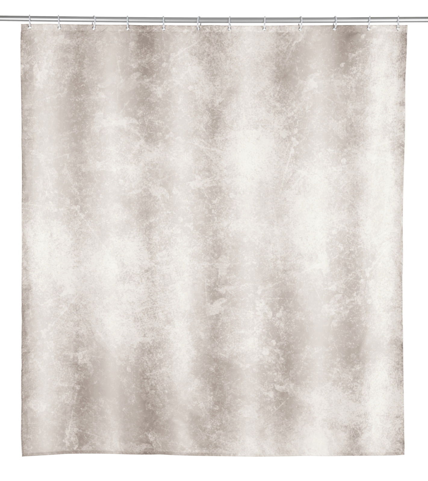 Duschvorhang in beige mit marmoriertem Muster, frontal aufgenommen