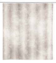 Duschvorhang in beige mit marmoriertem Muster, frontal aufgenommen