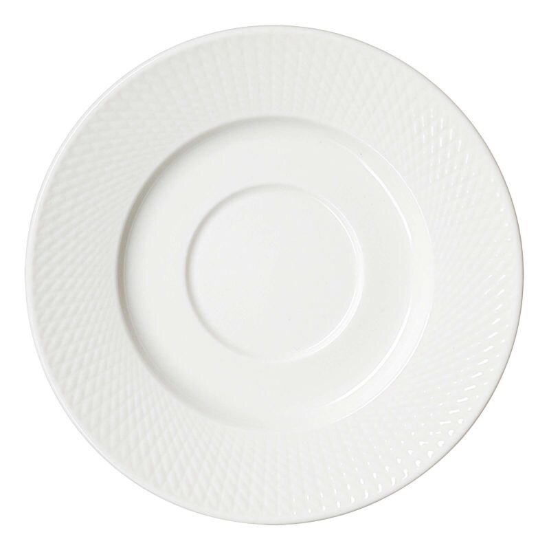 Ritzenhoff & Breker Espressountertasse SAPHIR Weiße Espressountertasse mit strukturiertem Rand, Draufsicht