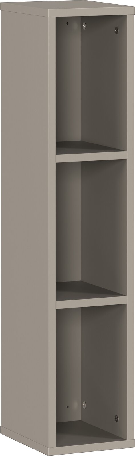 Germania Unterstell-/Wandregal TOMINO Graues Unterstell-Wandregal mit drei offenen Fächern, seitliche Perspektive