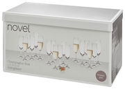 Verpackung eines 18-teiligen Sektglas-Sets aus Kristallglas, seitliche Perspektive