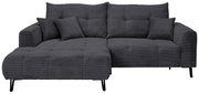 Graues Ecksofa mit Ottomane links, Vorderansicht