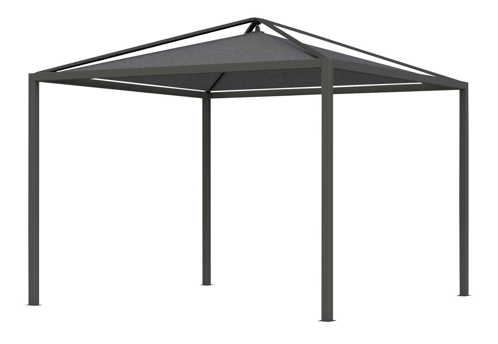 Siena Garden Pagode Dachbezug Pagode mit Dachbezug, seitliche Perspektive, graues Gestell mit pyramidenförmigem Dach
