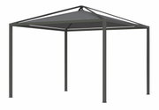 Pagode met dakbedekking, zijaanzicht, grijs frame met piramidevormig dak