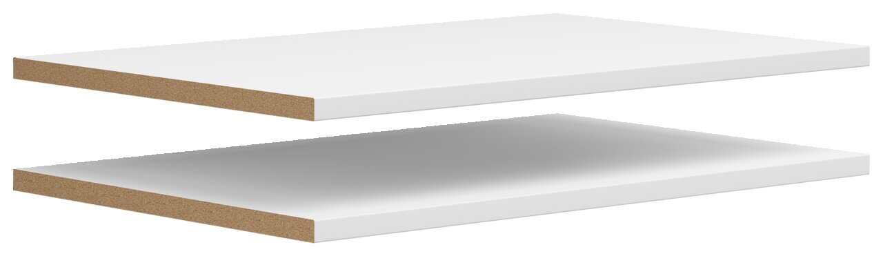 Carryhome Einlegeboden 2er MULTISTAURAUM Zwei weiße Einlegeböden aus Holzwerkstoff, seitliche Perspektive