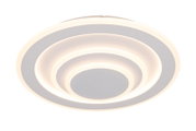Moderne LED-Deckenleuchte mit konzentrischen Kreisen, seitliche Perspektive