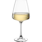 Weißweinglas Paladino 540ml, gefüllt mit Weißwein, seitliche Ansicht