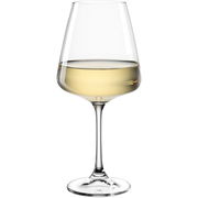 Weißweinglas Paladino 540ml, gefüllt mit Weißwein, seitliche Ansicht