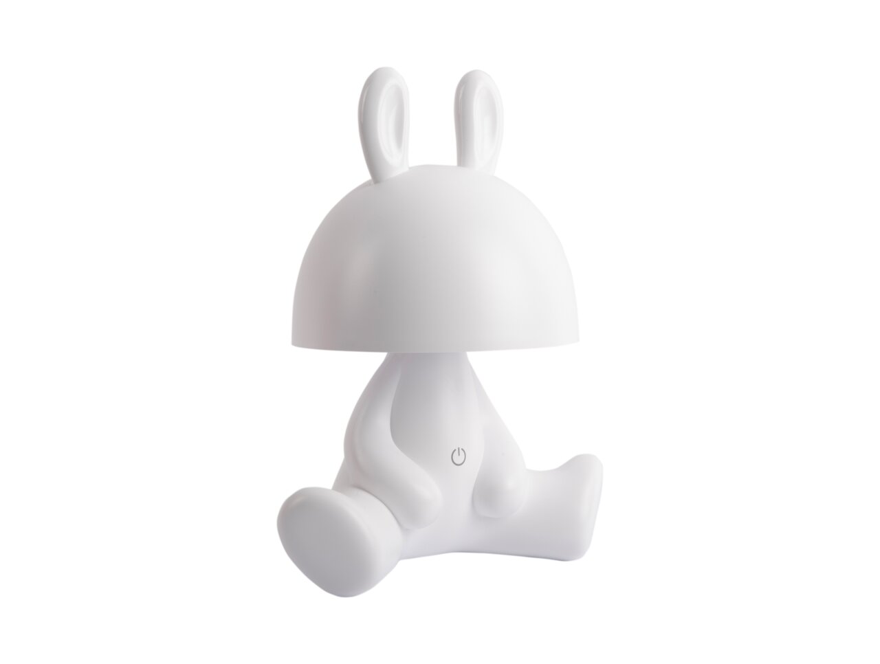 LED Tischlampe in Form eines sitzenden Hasen mit Ohren, seitliche Perspektive