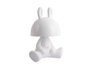 LED Tischlampe in Form eines sitzenden Hasen mit Ohren, seitliche Perspektive