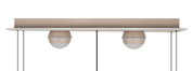 Zweiflammige LED-Pendelleuchte in moderner, minimalistischer Ausführung, seitliche Perspektive