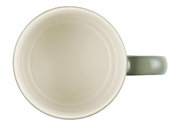Ansicht von oben auf einen 350 ml Becher in der Farbe Thyme mit grünem Henkel.