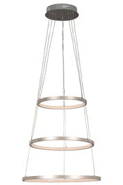 Moderne LED-Hängeleuchte Anelli mit vier übereinander angeordneten Ringen, seitliche Perspektive