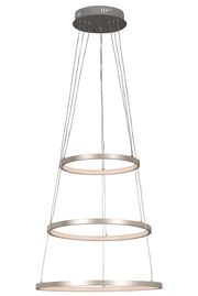 Moderne LED-Hängeleuchte Anelli mit vier übereinander angeordneten Ringen, seitliche Perspektive