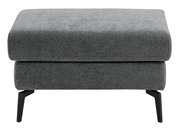 Grauer XL Hocker mit schwarzem Metallgestell, Vorderansicht