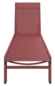 Rote Sonnenliege aus der Vorderansicht