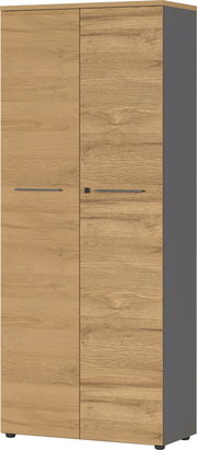 Aktenschrank aus Holz mit zwei Türen, Frontansicht