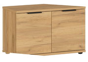 Schuhbank aus Holz mit zwei Türen, Frontansicht