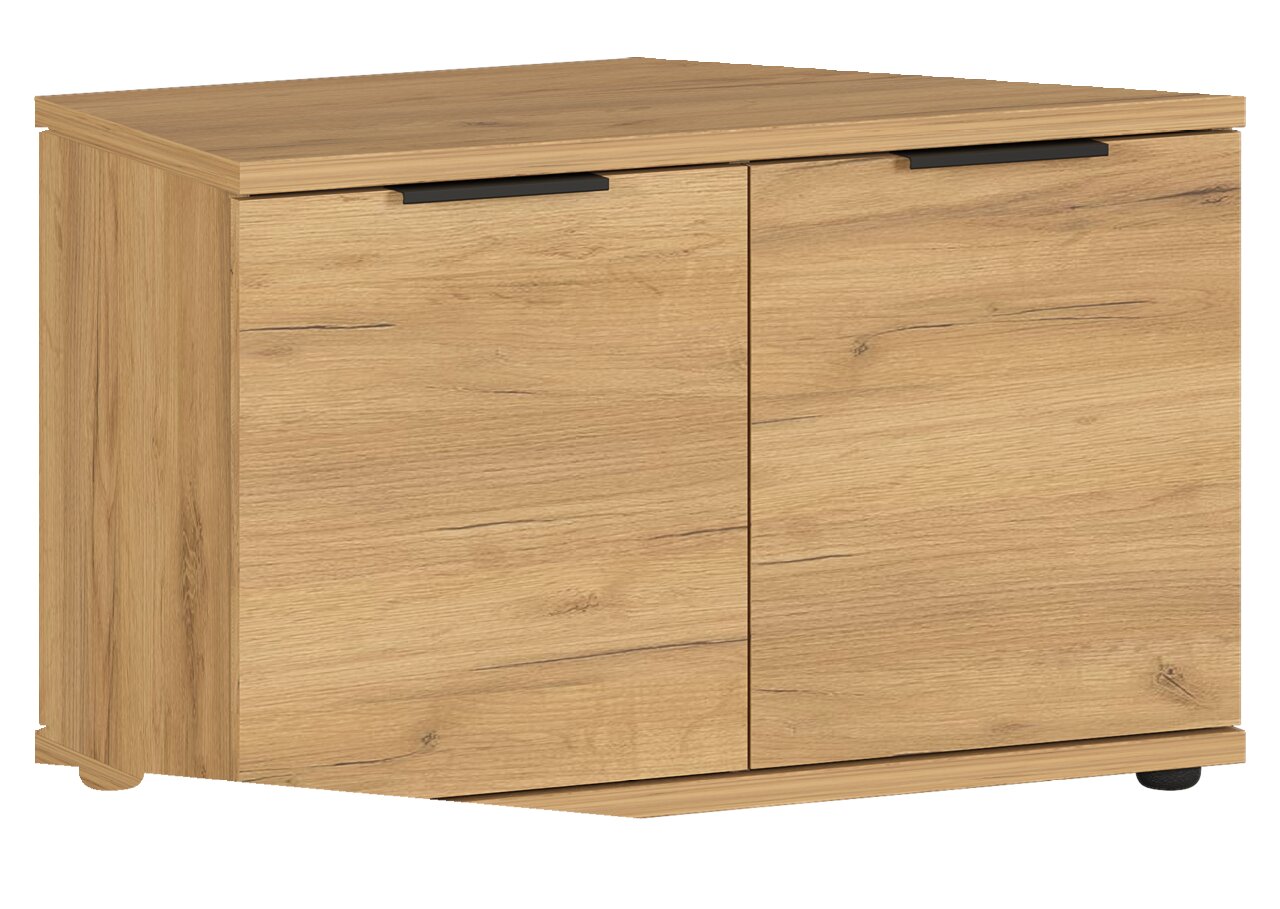 Schuhbank aus Holz mit zwei Türen, Frontansicht