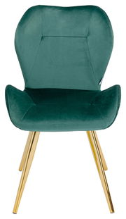 Grüner Stuhl mit goldenen Beinen, Frontalansicht
