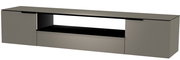 Moderano XL Hänge-Lowboard Serie BORMIO in seitlicher Perspektive, modernes Design mit offenen und geschlossenen Fächern.