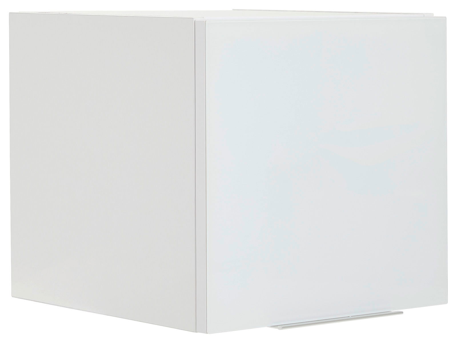 Voleo Aufsatzschrank MALIN Weißer Aufsatzschrank mit einer Tür, seitliche Perspektive