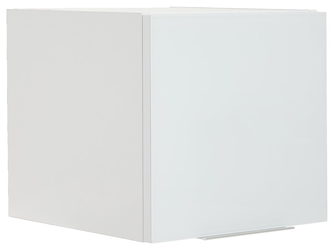 Voleo Aufsatzschrank MALIN Weißer Aufsatzschrank mit einer Tür, seitliche Perspektive