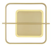 Moderne Deckenleuchte REBALL in quadratischer Form, goldfarben, mit LED-Beleuchtung, Ansicht von oben.
