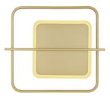 Moderne Deckenleuchte REBALL in quadratischer Form, goldfarben, mit LED-Beleuchtung, Ansicht von oben.