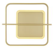 Moderne Deckenleuchte REBALL in quadratischer Form, goldfarben, mit LED-Beleuchtung, Ansicht von oben.