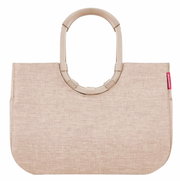 Beige Einkaufstasche mit ovalem Griff, Vorderansicht
