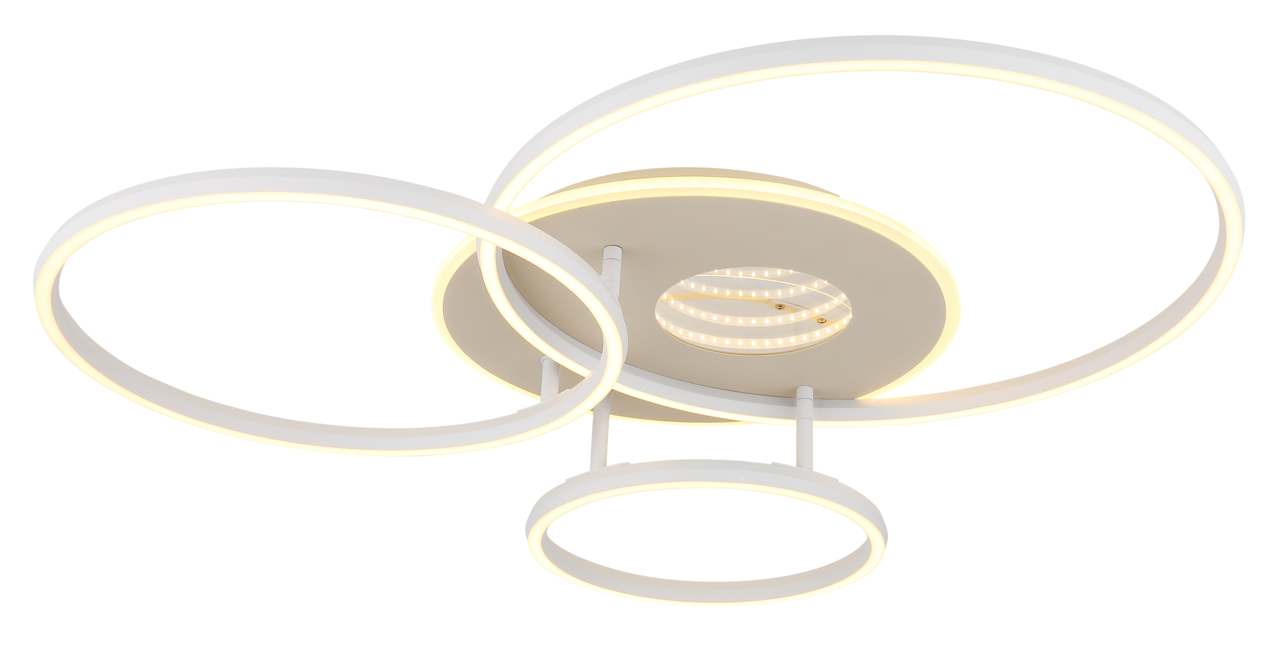 Globo Lighting LED-Deckenleuchte INVERTINA Moderne LED-Deckenleuchte mit drei leuchtenden Ringen, seitliche Perspektive