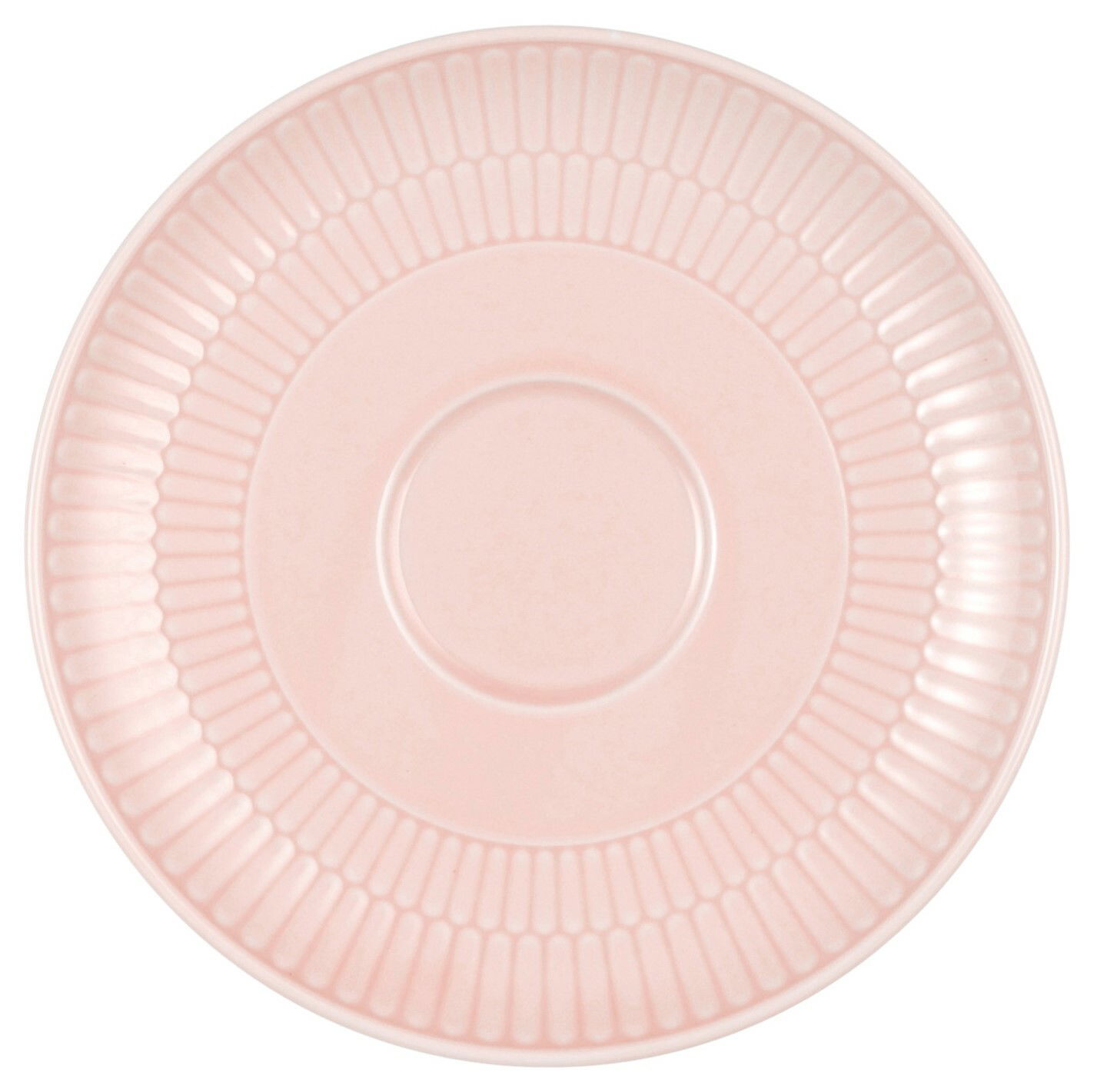 Rosa Kombi-Untertasse mit geriffeltem Rand, Draufsicht