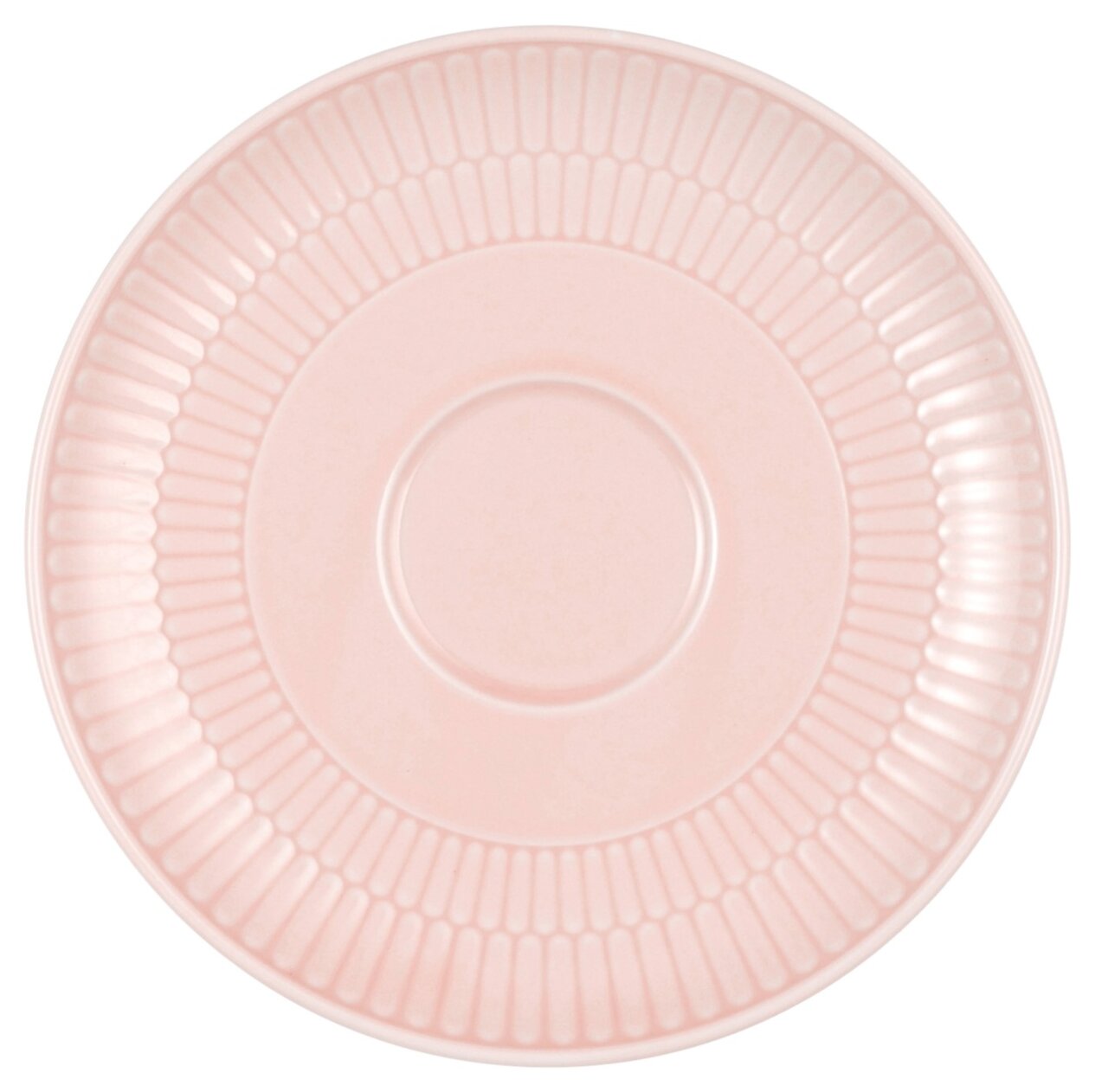 Rosa Kombi-Untertasse mit geriffeltem Rand, Draufsicht