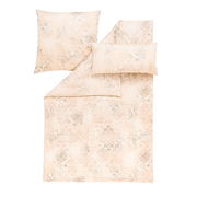 Bettwäsche-Set in Creme mit floralem Muster, Draufsicht