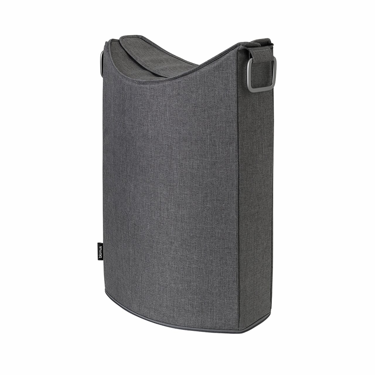 blomus Wäschesammler FRISCO LOUNGE Grauer Wäschesammler FRISCO LOUNGE in seitlicher Perspektive mit modernem Design und Tragegriff.