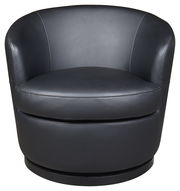 Moderner schwarzer Ledersessel XORA Sessel TREVISIO, Vorderansicht