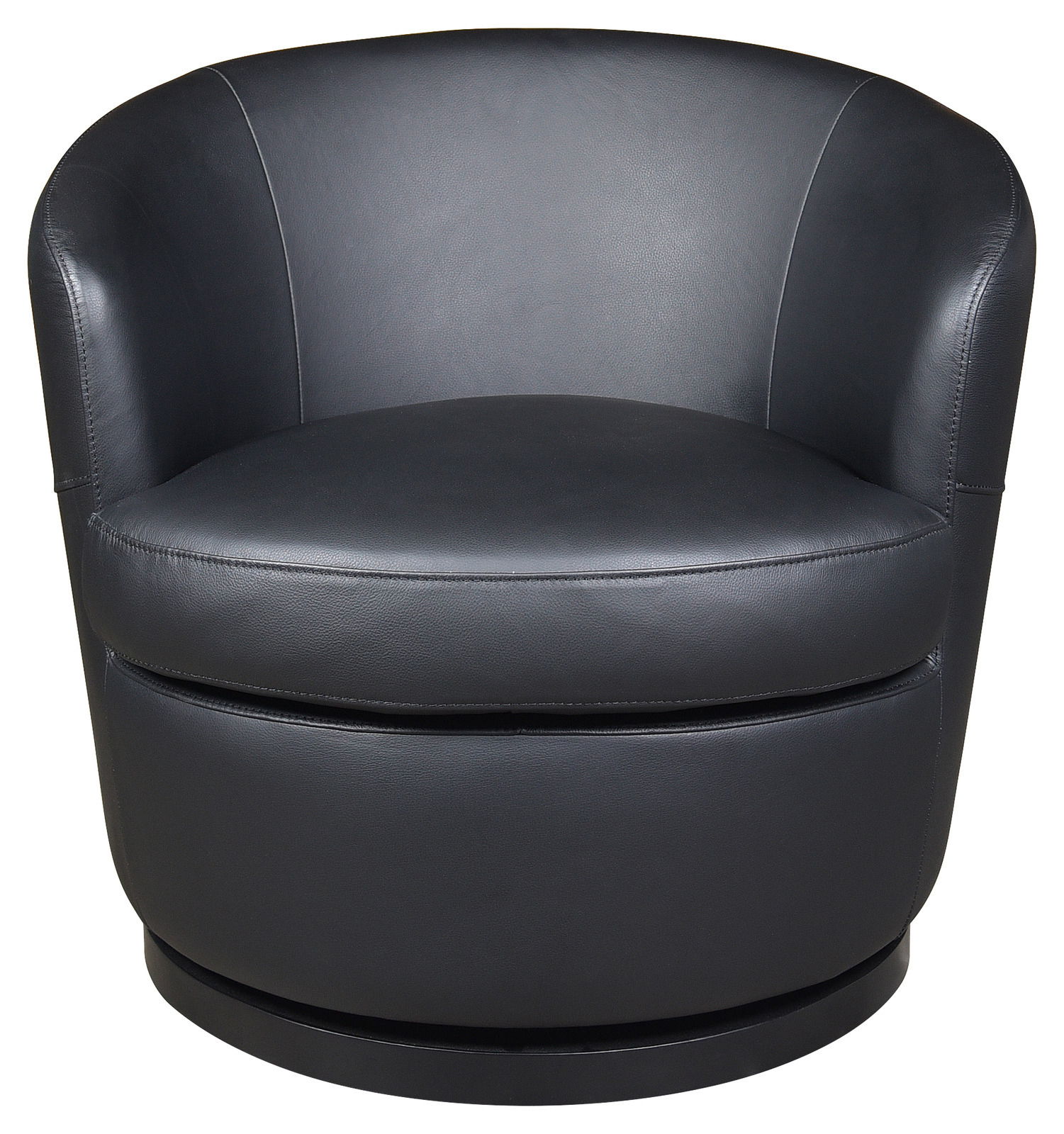 Moderner schwarzer Ledersessel XORA Sessel TREVISIO, Vorderansicht