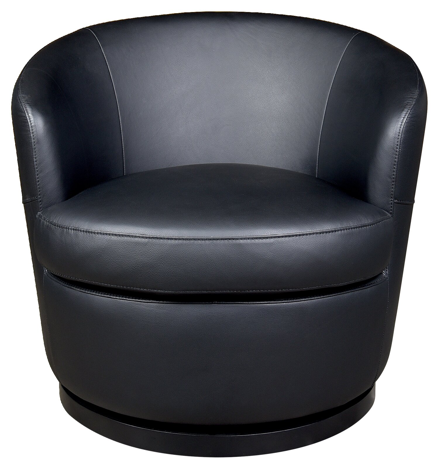 Moderner schwarzer Ledersessel XORA Sessel TREVISIO, Vorderansicht