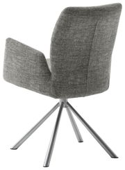 Grauer Sessel mit Metallbeinen, Rückansicht
