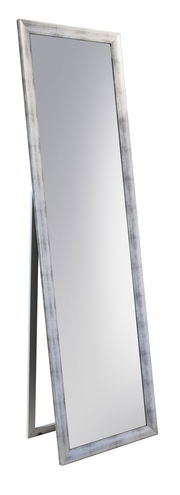 Standspiegel mit silbernem Rahmen, ca. 50x180 cm, seitliche Perspektive