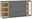 Hom´in Sideboard MAGOLO Modernes Sideboard in Grau mit Holzregalen, frontale Perspektive