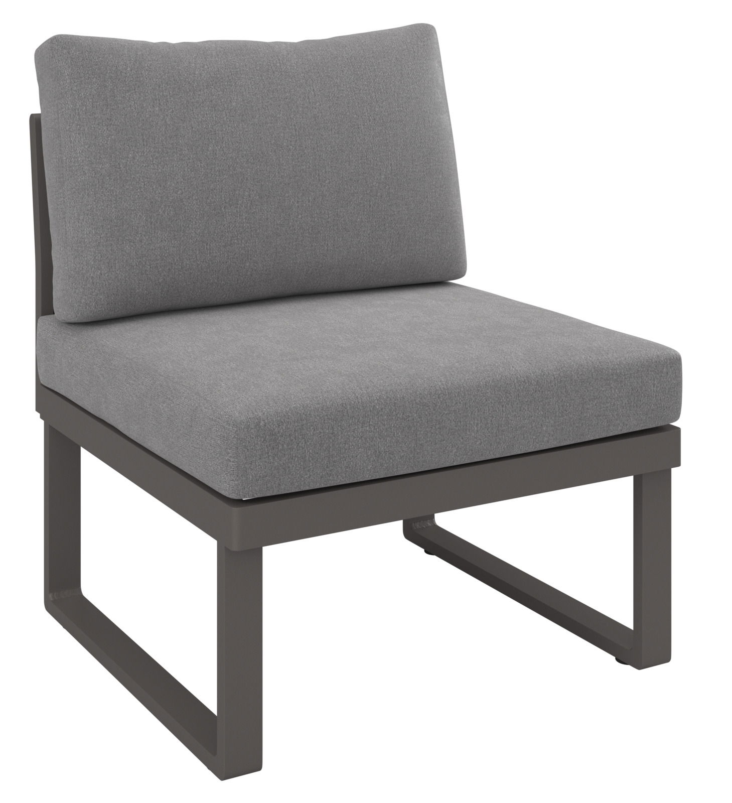 Dieter Knoll Fauteuil ADELE Moderner grauer Sessel mit Metallrahmen, seitliche Perspektive