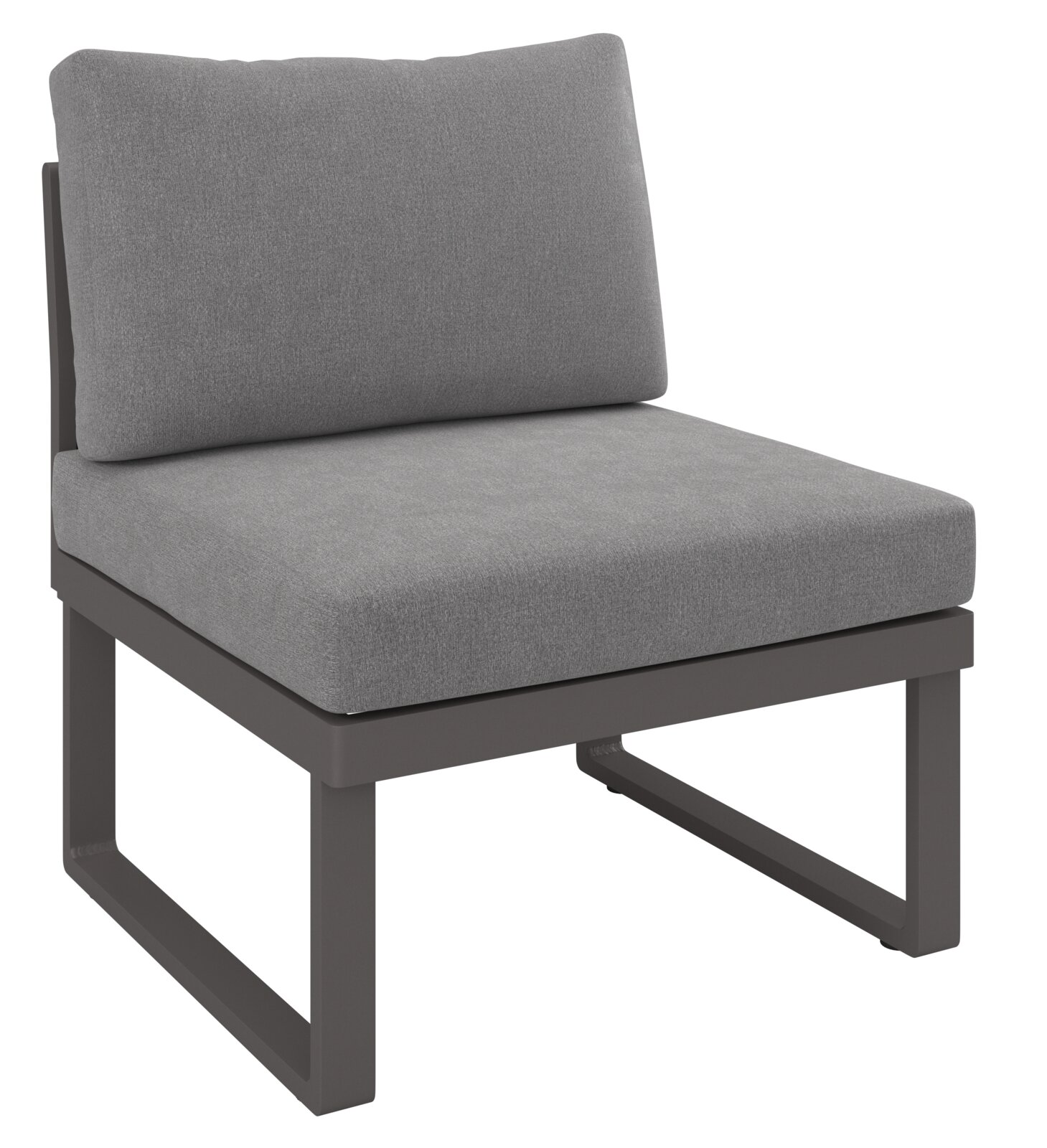 Dieter Knoll Sessel ADELE Moderner grauer Sessel mit Metallrahmen, seitliche Perspektive